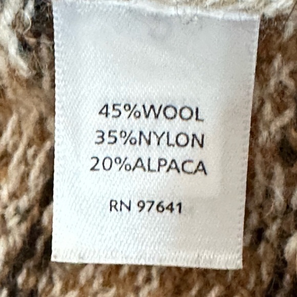 J. Jill Wool Alpaca Longline Open Cardigan Southwest Aztec Knit Boho Size Medium - Picture 5 of 7